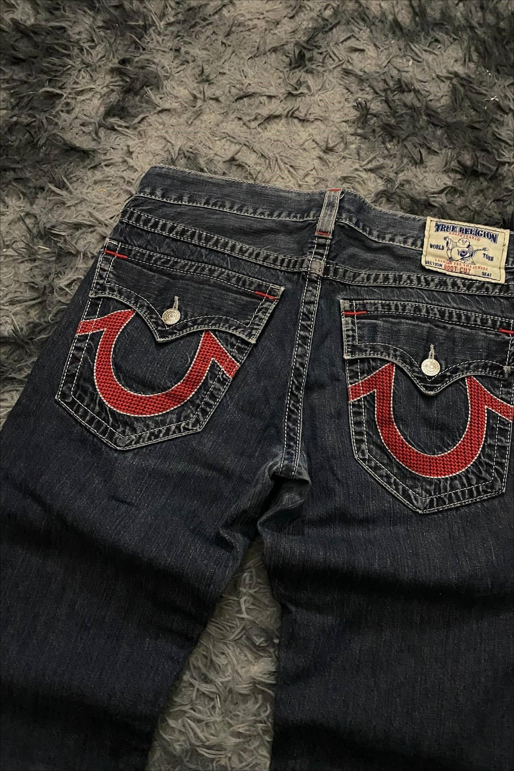 Vintage Embroidered Wide Leg Straight Jeans