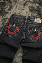 Vintage Embroidered Wide Leg Straight Jeans