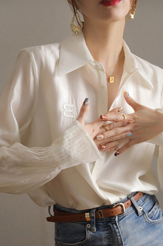 Retro Romantic Elegant Long Sleeve Top Main image