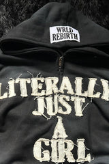 Street Style 3D Letter Zipper Hoodie