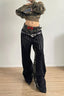 Rivet Washed High Rise Wide Leg Jeans