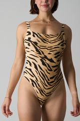 Printed Leopard Tiger Dot Slim Elegant Bodysuit