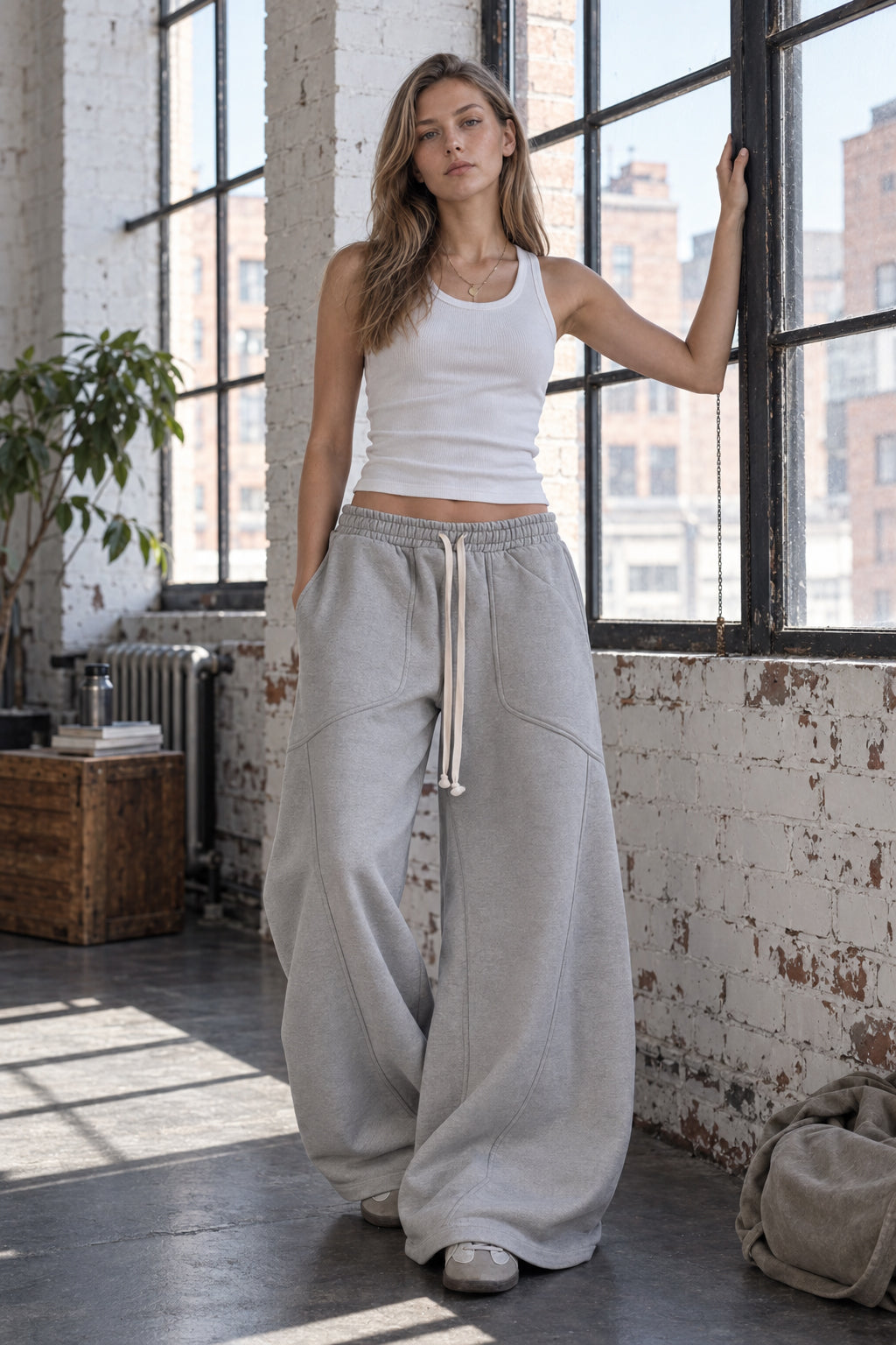 Solid Loose Hip-hop Drawstring Pants