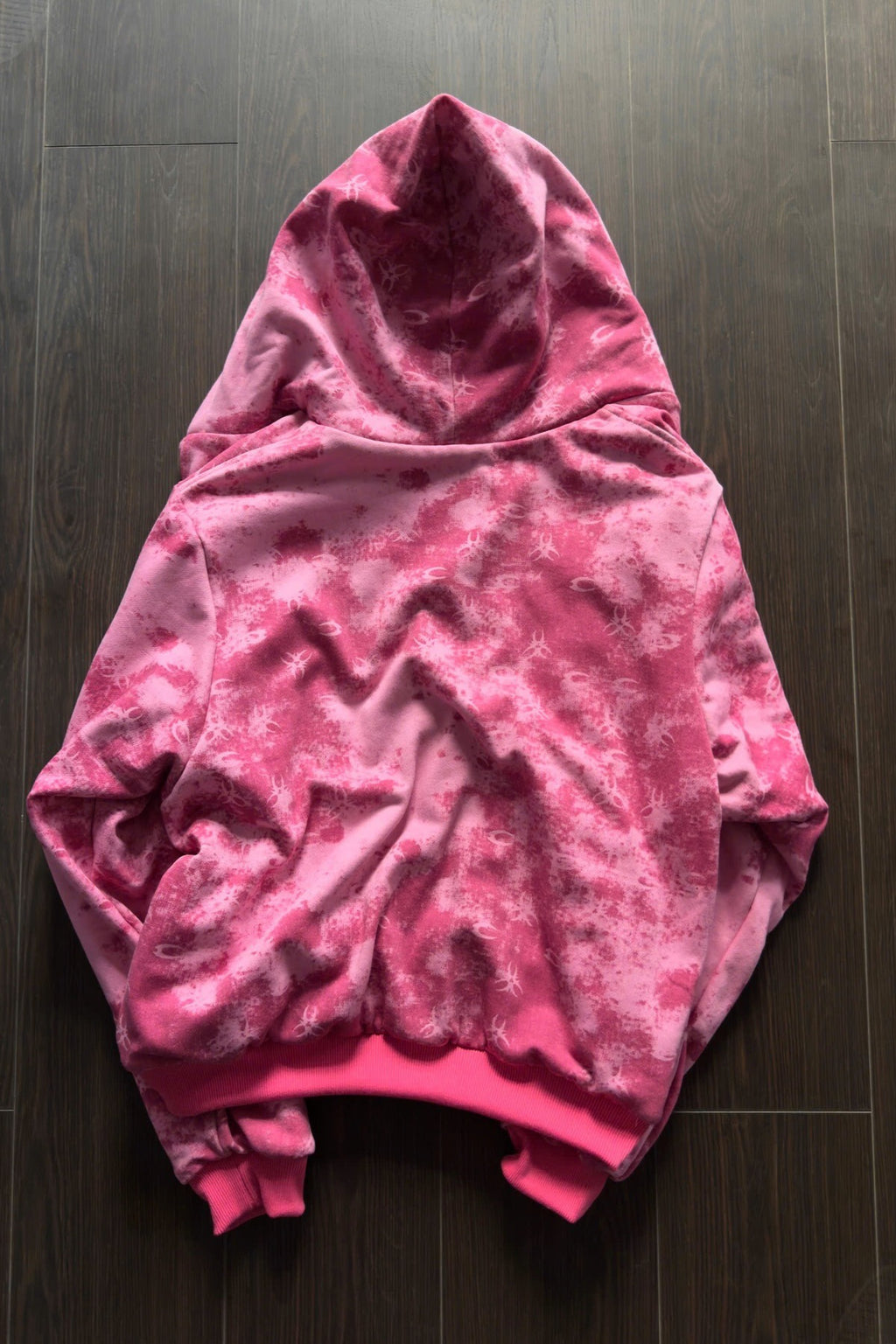 Washed Leopard Lined Zip Front Hoodie
