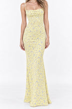 Fresh Floral Print Cami Maxi Dress