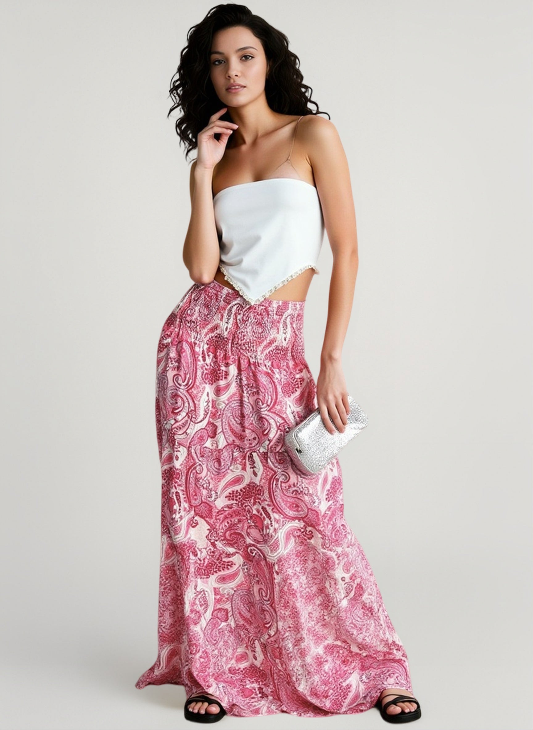 Elastic Waist Flowy Vacation Skirt Main image