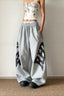 Oversized Letter Print Wide Leg Pants