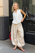 Cotton Drawstring Balloon Pants