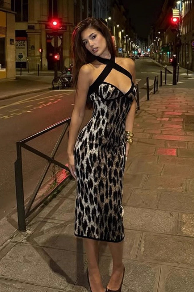 Leopard Print Bodycon Slip Dress Main image