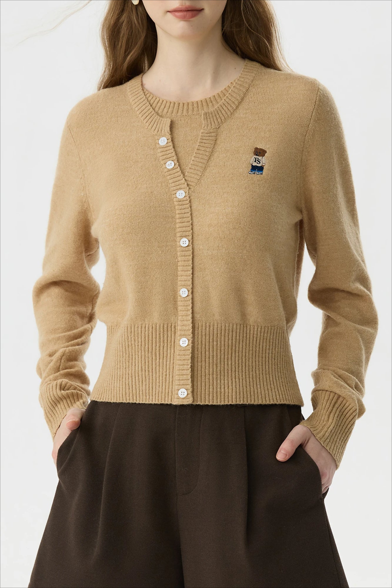 Wool Blend College Style Cardigan Secondary image