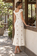 High Waist e Beachwear Bodycon Hollow Out Sundress