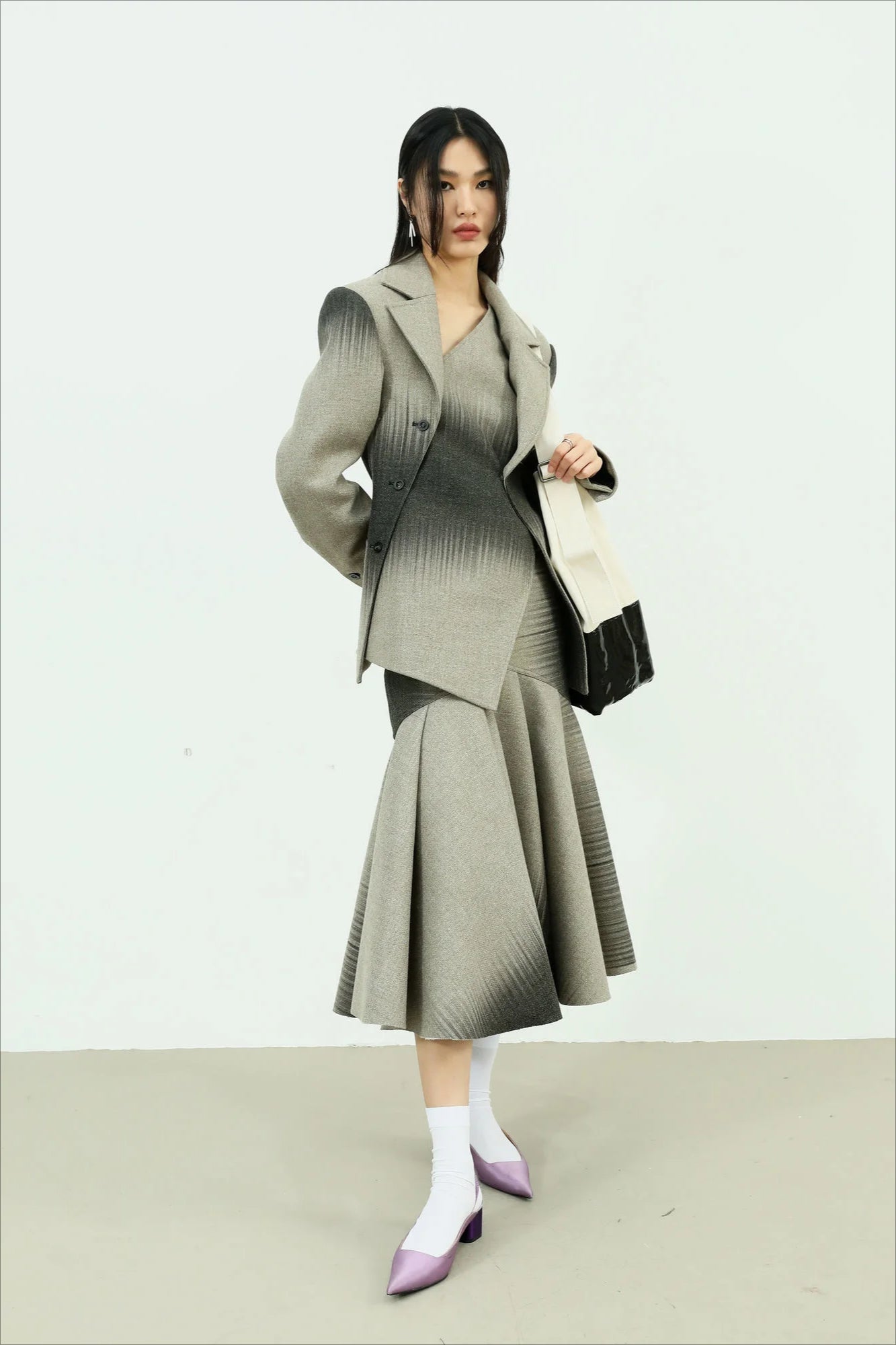 Irregular Collar Cotton Blazer Main image