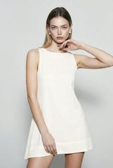 Pure Linen Crew Neck Tank Vacation Dress