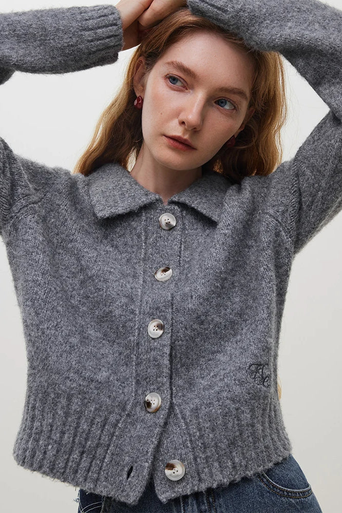 Wool Polo Neck Button Cardigan Secondary image