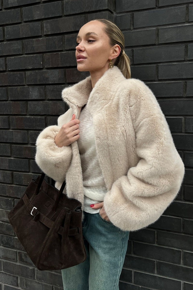 Cozy Plush High Neck Coat Secondary image