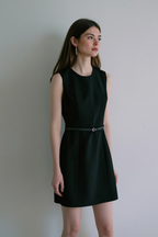 Sleeveless Cinched A Line Chic Work Dress