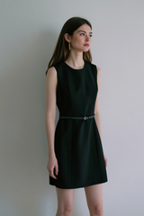 Sleeveless Cinched A Line Chic Work Dress