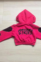 Rhinestone Heart Graphic Hoodie and Pants Separates