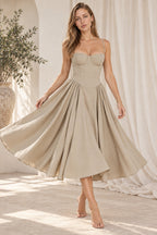 Elegant Vintage Cami Bodycon Midi Dress