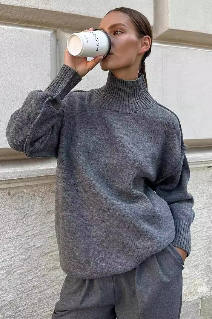Colorblock Turtleneck Knit Sweater Main image