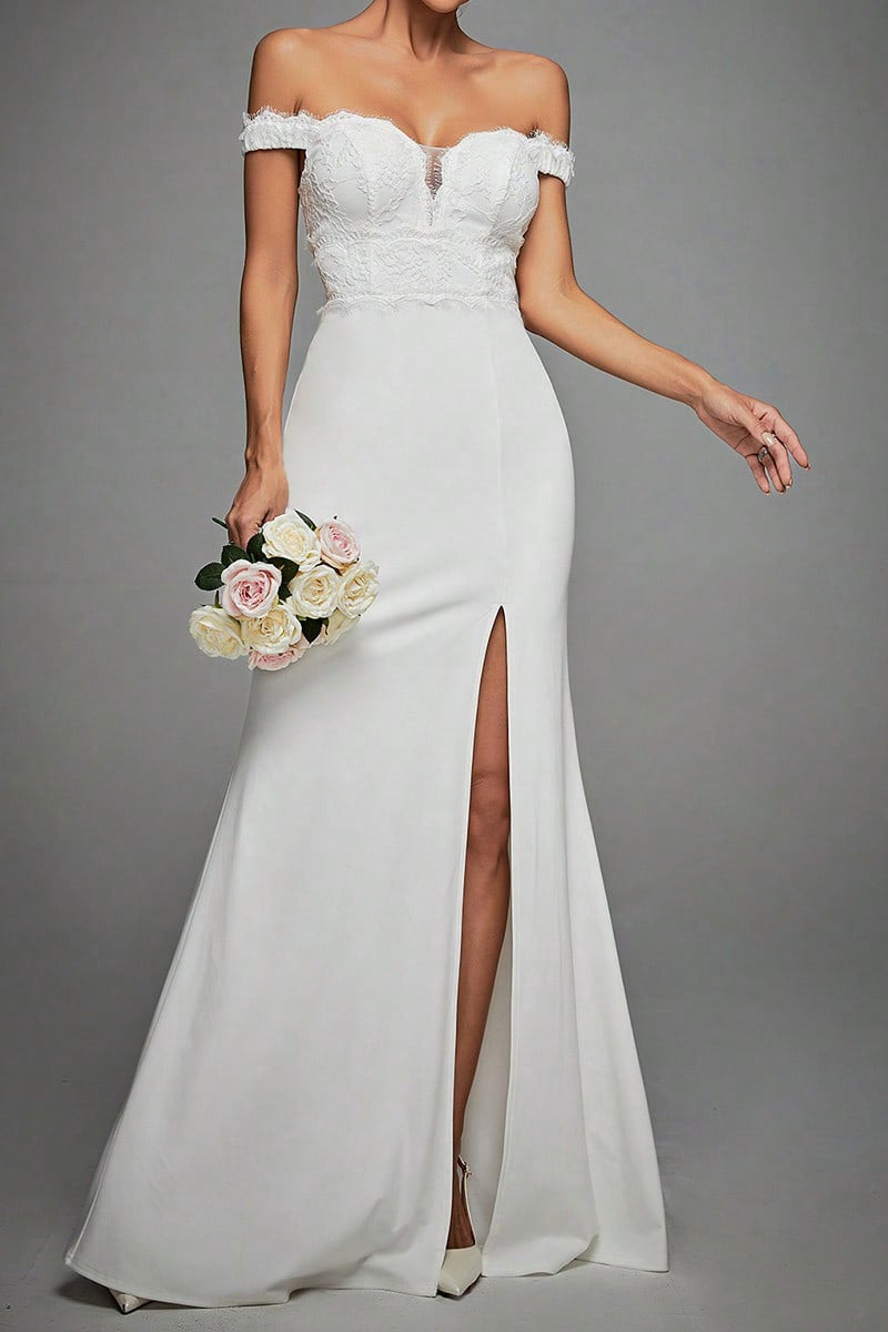 Off Shoulder High Slit Prom Dress Main image
