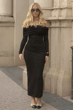 Elegant Ruched Off-Shoulder Birthday Dress