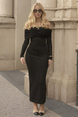 Elegant Ruched Off-Shoulder Birthday Dress