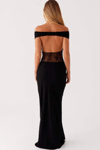 Mesh See Through V-Neck Backless Bodycon Dress