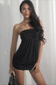 Sequin Overlay Strapless Bodycon Mini Dress