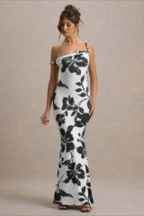 Print One-Shoulder Bodycon Party Dress