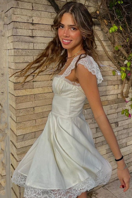 Lace Up Back Spaghetti Strap Mini Dress Secondary image
