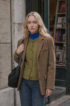 Wool Blend Single Breasted Blazer