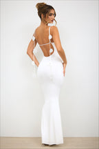 Strappy 3D Floral Maxi Party Dress