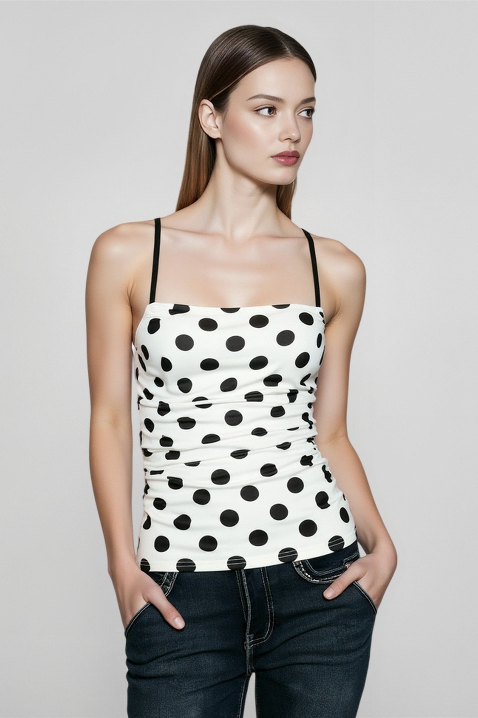 Color Block Polka Dot Cami Top Secondary image