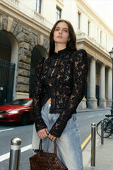 Lace Hollow See-Through Cardigan