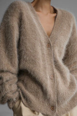 V Neck Mohair Blend Cardigan