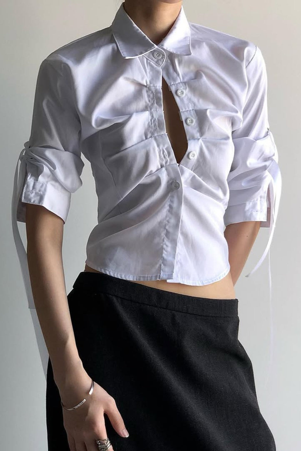 Ruched Button Front Blouse Main image