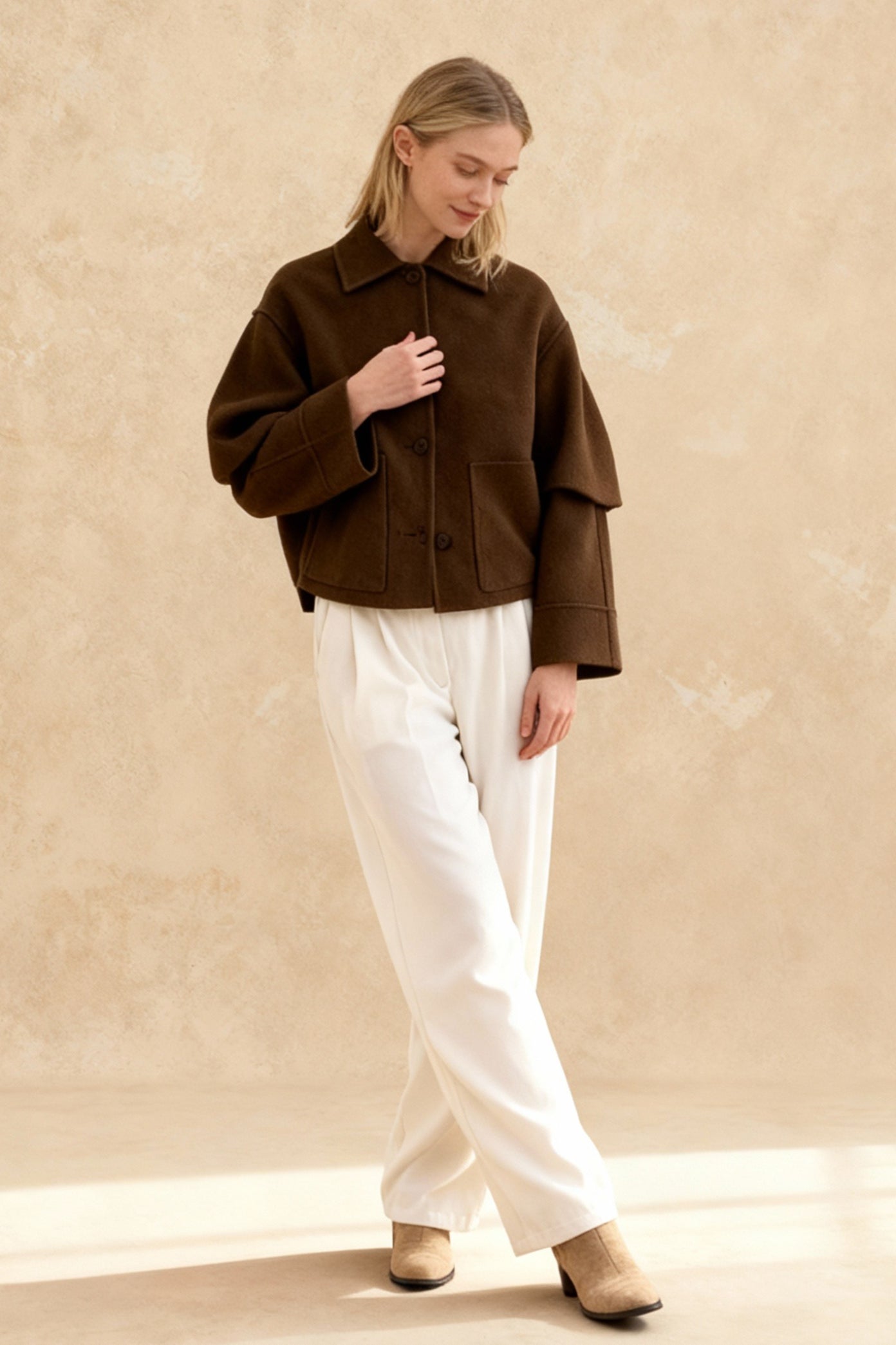 Elegant Casual Stylish Chic Long Sleeves Wool Blends Jacket Secondary image