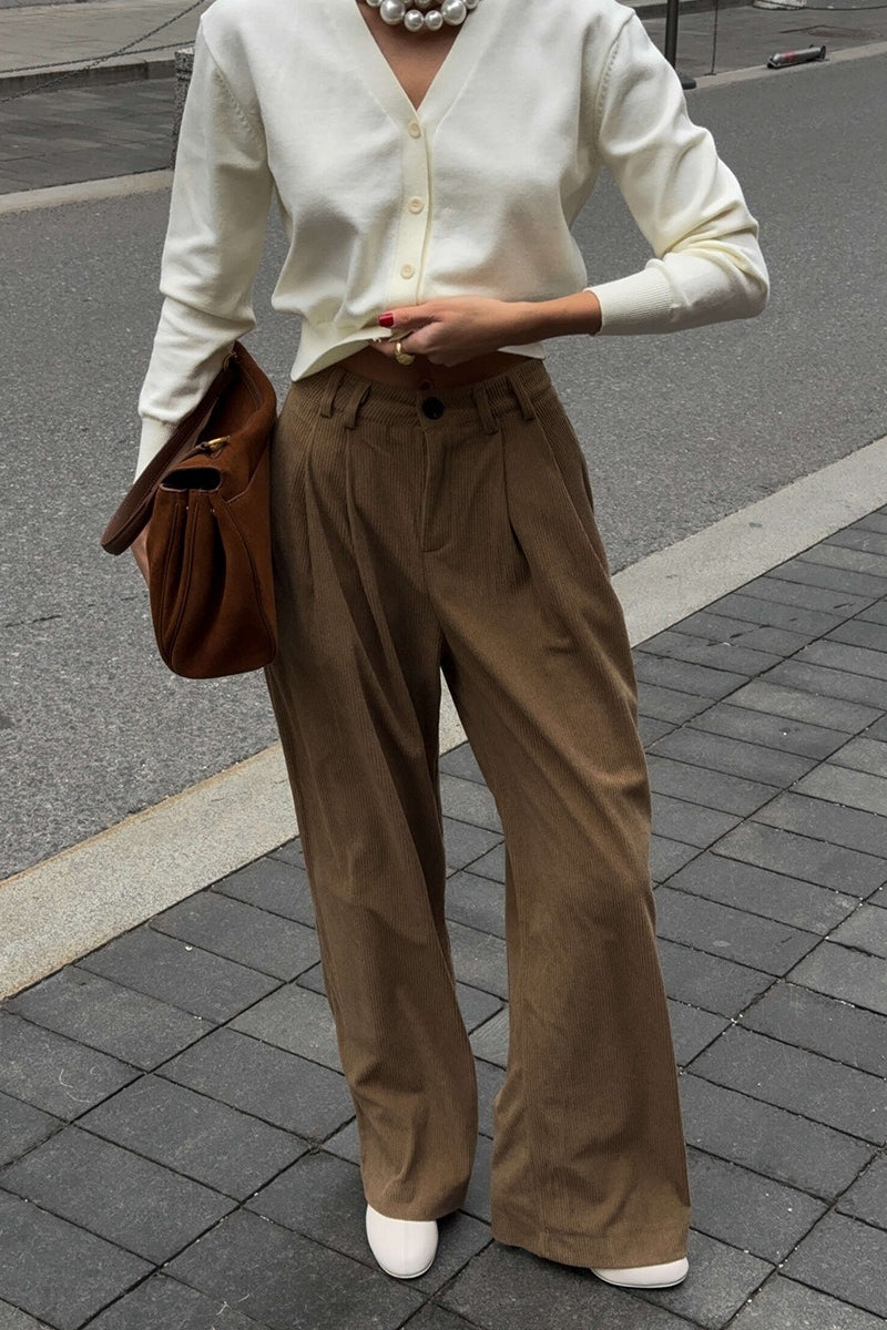 Drapey Vintage Corduroy Loose Casual Cotton Pants Main image