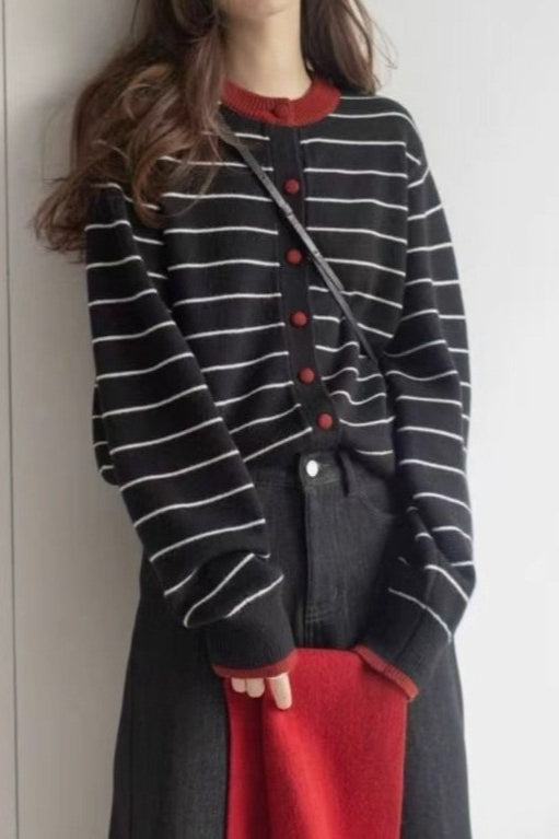 Colorblock Striped Casual Sweater Main image