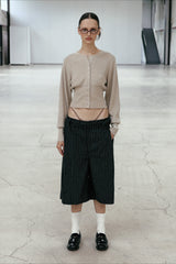 Embroidered Button Crop Cardigan