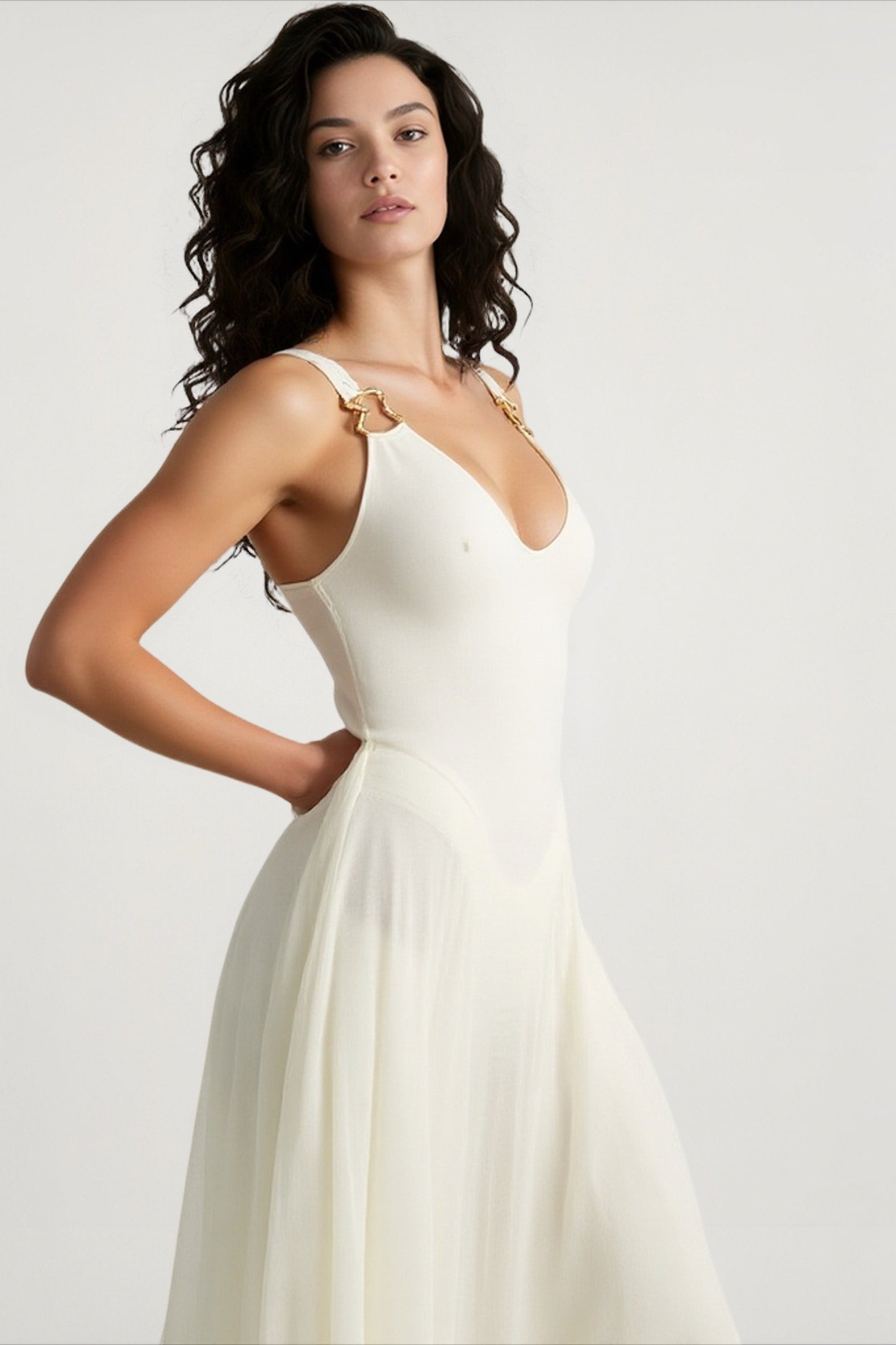 Spaghetti Strap Mesh Maxi Dress Secondary image