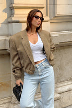 Vintage Plaid Cropped Coat