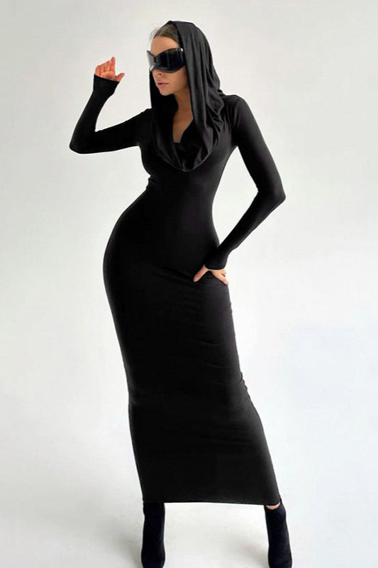 Slim-Fit Solid Color Party Dress Main image