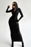 Slim-Fit Solid Color Party Dress
