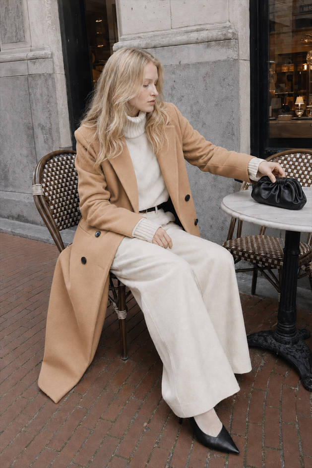 Warm Wool Solid Color Long Overcoat