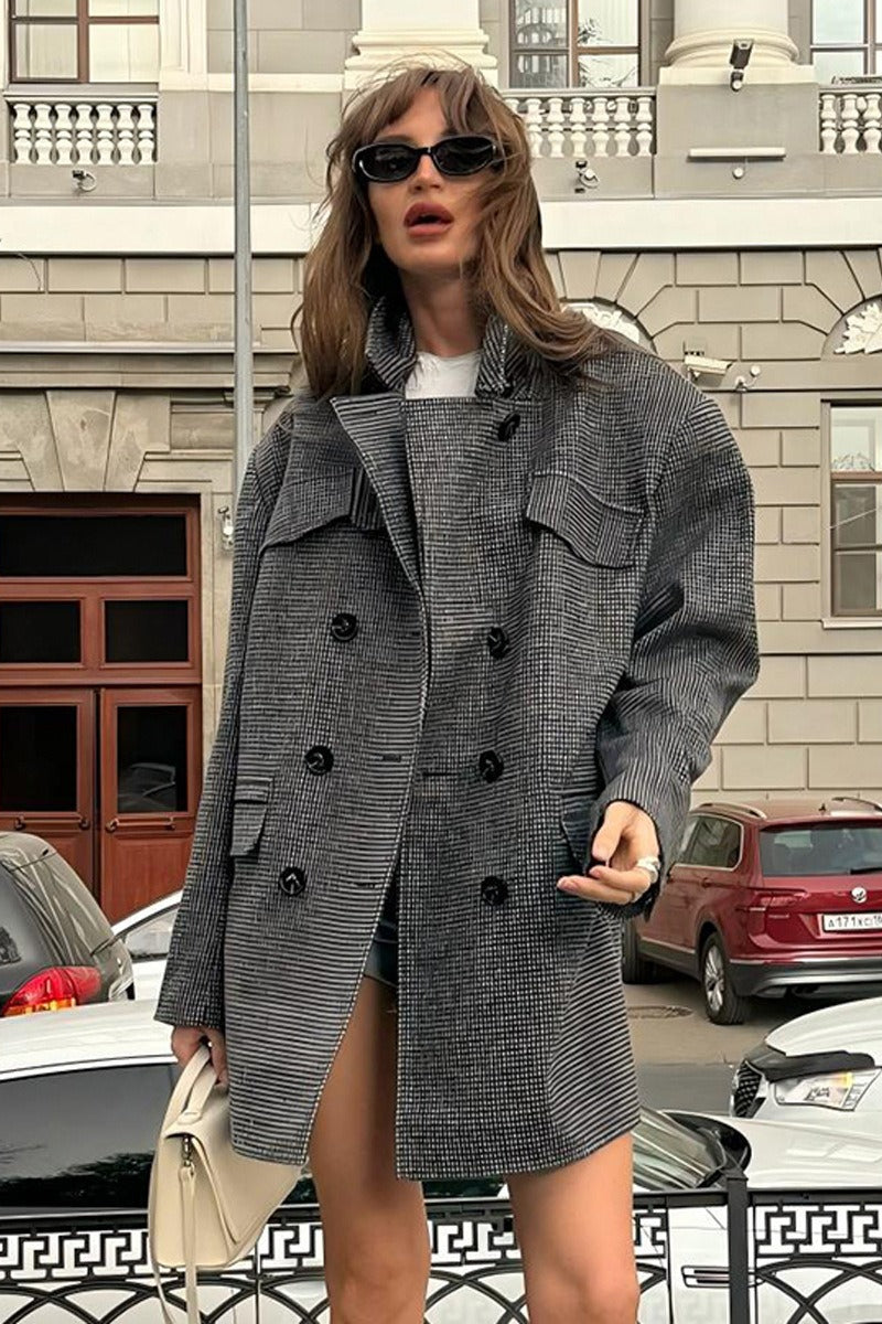 Houndstooth Double Breasted Coat Main image