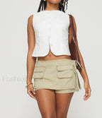 Cargo Pocket Denim Hip Skirt