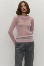 Sheer Pastel Round Neck Knit Top