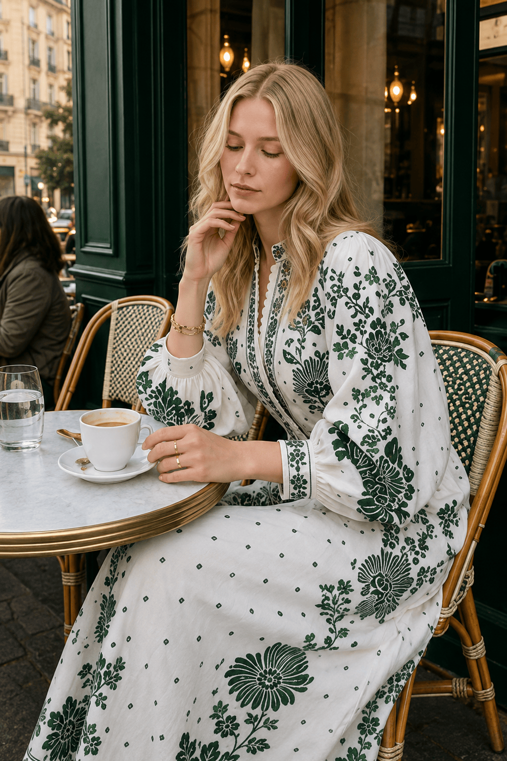 Printed Long-Sleeve Boho Dress Secondary image